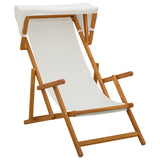 Deck Chair 4 pcs 3 Position Solid Eucalyptus Wood Cream 3407800