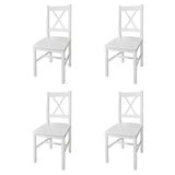 Dining Chairs 4 pcs White Pinewood 241511
