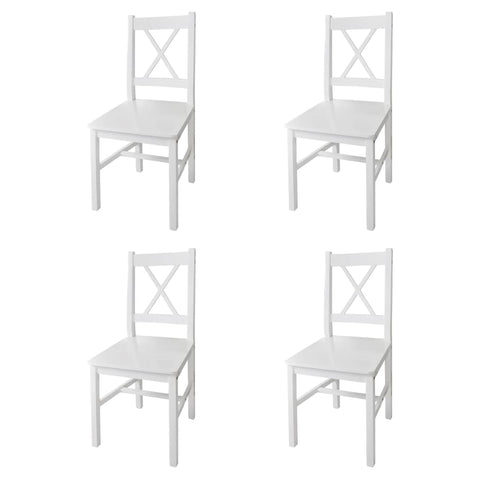 Dining Chairs 4 pcs White Pinewood 241511