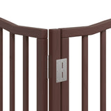 Dog Gate with Door Foldable 10 Panels Brown 800 cm Poplar Wood 3155639