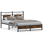 Bed Frame without Mattress Smoked Oak 140x200 cm Engineered Wood 4106909
