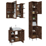 3 Piece Bathroom Cabinet Set Smoked Oak Engineered Wood 3187606