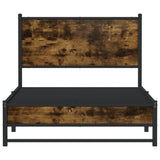 Metal Bed Frame without Mattress Smoked Oak 100x200 cm 4007827