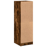 Highboard with Glass Doors Smoked Oak 35x37x109 cm 836389