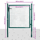 Single Door Fence Gate 100x100 cm Powder-Coated Steel 142030