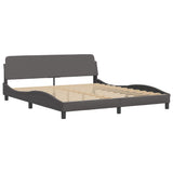 Bed Frame with LED without Mattress "Hvar" Grey 180x200 cm 3213951