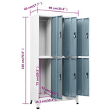 Locker Cabinet Light Grey and Dark Grey 90x45x180 cm Steel 339803