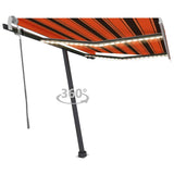 Manual Retractable Awning with LED 350x250 cm Orange and Brown 3069725