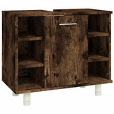 Bathroom Cabinet Smoked Oak 60x32x53.5 cm Engineered Wood 826372