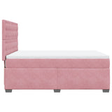 Box Spring Bed with Mattress Pink 140x190 cm Velvet 3290923