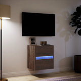 ZNTS TV Wall Cabinet with LED Lights Brown Oak 41x31x45 cm 852283