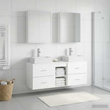 Bathroom Furniture Set 5 pcs White Engineered Wood and Glass 3406807