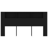 Headboard Cabinet Black 200x18.5x104.5 cm 811953