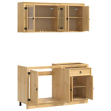Cabinet with Shelf SKI 4 pcs Honey Brown Solid Pine Wood 3392644