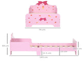 Princess-Themed Kids Toddler Bed w/ Cute Patterns, Safety Rails, for Ages 3-6 Years - Pink T3398P347981