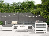 8 Piece Garden Sofa Set White Solid Wood Pine 3250557