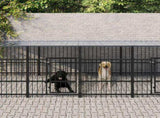 Outdoor Dog Kennel with Roof Steel 18.77 m 3124671