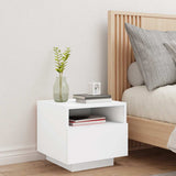 Bedside Cabinet Cool White Engineered Wood Compact 836798