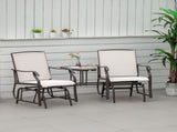 Gliding Jack and Jill Seat, with Glass-Top Table - Brown/Beige T3398P322162