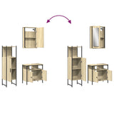 ZNTS 3 Piece Bathroom Furniture Set Sonoma Oak Engineered Wood 3214816