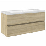 ZNTS 2 Piece Bathroom Furniture Set Ceramic and Engineered Wood 3307661