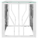 Coffee Table 110x45x45 cm Stainless Steel and Glass 350049