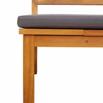 Sun Lounger Reclining Brown 200 x 57 x 75cm Solid Acacia wood 4108113