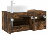 Bathroom Furniture Set 2 pcs Smoked Oak Engineered Wood 3403932