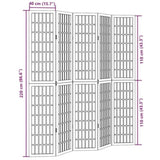 Room Divider 5 Panels White Solid Wood Paulownia 358792