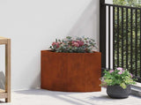 Corner Planter Rusty 30 x 30 x 35 cm Weathering steel 883660