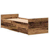 Bed Frame with Headboard Old wood 75 x 190 cm Engineered wood 3329306
