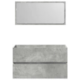Bathroom Cabinet with Mirror Concrete Grey Engineered Wood 856376
