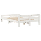 Bed Frame without Mattress White 135x190 cm Double Solid Wood Pine 855488