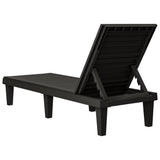 Sun Lounger Black Polypropylene Standard Adjustable Armrests 364146
