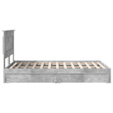 Storage Bed Concrete Grey 135 x 190 cm Engineered Wood 3410251