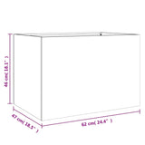 Planter White 62x47x46 cm Steel 841602