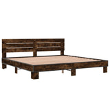 Bed Frame without Mattress Smoked Oak 200x200 cm 3280129