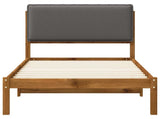 Bed Frame with Upholstered Headboard Natural and Light Grey 903927