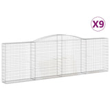 Arched Gabion Baskets 9 pcs 400x30x120/140 cm Galvanised Iron 3146886