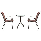 Garden Bistro Set 3 pcs Brown Steel 42003980