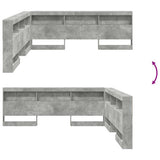 Storage Headboard Concrete grey 180 cm Engineered wood 3335512