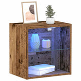 Floating Shelf with LED Light 2 pcs Brown 40 x 28.5 x 40 cm 863091