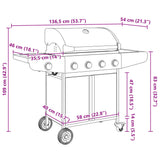 Gas BBQ Grill with 5 Burners Silver Stainless Steel 367592