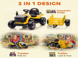 12V Ride on Tractor and Trailer with Remote Control, Music, Shifter, Start-Up Sound, for Kids Ages T3398P378931