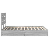 Storage Bed Grey Sonoma 135 x 190 cm Engineered Wood 3411907
