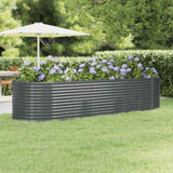 Garden Raised Bed Galvanised Steel 322x100x68 cm Anthracite 319071