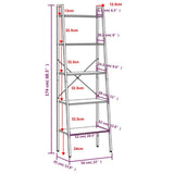 5-Tier Standing Shelf Dark Brown and Black 56x35x174 cm 336368