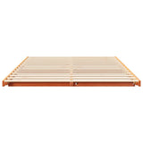 Bed Frame Wax Brown 140 x 200 cm Solid Pine Wood 873072