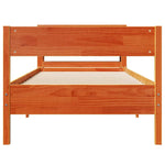 Bed Frame without Mattress Wax Brown 90x200 cm Solid Wood Pine 3306197