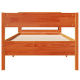 Bed Frame without Mattress Wax Brown 90x200 cm Solid Wood Pine 3306197